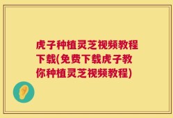 虎子种植灵芝视频教程下载(免费下载虎子教你种植灵芝视频教程)