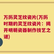万历灵芝纹瓷片(万历时期的灵芝纹瓷片：揭开明朝瓷器制作技艺之谜)