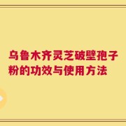 乌鲁木齐灵芝破壁孢子粉的功效与使用方法