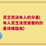 灵芝煲汤每人的分量(每人灵芝汤煲需要的份量详细指南)
