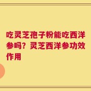 吃灵芝孢子粉能吃西洋参吗？灵芝西洋参功效作用
