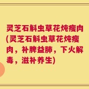 灵芝石斛虫草花炖瘦肉(灵芝石斛虫草花炖瘦肉，补脾益肺，下火解毒，滋补养生)