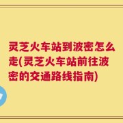 灵芝火车站到波密怎么走(灵芝火车站前往波密的交通路线指南)