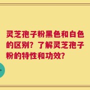 灵芝孢子粉黑色和白色的区别？了解灵芝孢子粉的特性和功效？