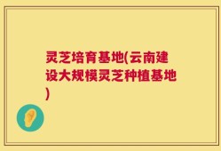 灵芝培育基地(云南建设大规模灵芝种植基地)