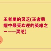 王者里的灵芝(王者荣耀中最受欢迎的英雄之一——灵芝)