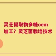 灵芝提取物多糖oem加工？灵芝菌栽培技术
