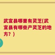 武宣县哪里有灵芝(武宣县有哪些产灵芝的地方？)