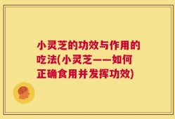 小灵芝的功效与作用的吃法(小灵芝——如何正确食用并发挥功效)
