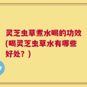 灵芝虫草煮水喝的功效(喝灵芝虫草水有哪些好处？)