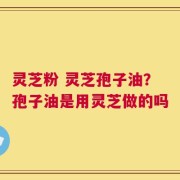 灵芝粉 灵芝孢子油？孢子油是用灵芝做的吗