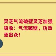 灵芝气流破壁灵芝加强吸收：气流破壁，功效更出众！