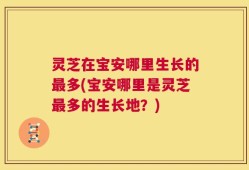 灵芝在宝安哪里生长的最多(宝安哪里是灵芝最多的生长地？)