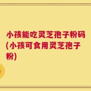 小孩能吃灵芝孢子粉码(小孩可食用灵芝孢子粉)