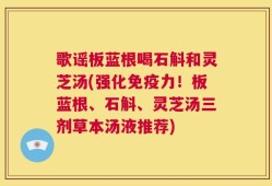 歌谣板蓝根喝石斛和灵芝汤(强化免疫力！板蓝根、石斛、灵芝汤三剂草本汤液推荐)
