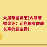 大晟破壁灵芝(大晟破壁灵芝：让您拥有健康长寿的新选择)