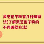 灵芝孢子粉有几种破壁法(了解灵芝孢子粉的不同破壁方法)