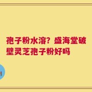 孢子粉水溶？盛海堂破壁灵芝孢子粉好吗