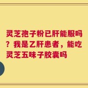 灵芝孢子粉已肝能服吗？我是乙肝患者，能吃灵芝五味子胶囊吗
