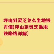 坪山到灵芝怎么坐地铁方便(坪山到灵芝乘地铁路线详解)