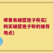 哪里有破壁孢子粉买(购买破壁孢子粉的推荐地点)