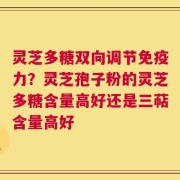 灵芝多糖双向调节免疫力？灵芝孢子粉的灵芝多糖含量高好还是三萜含量高好