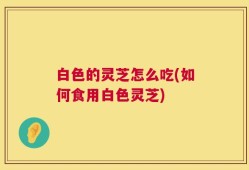 白色的灵芝怎么吃(如何食用白色灵芝)