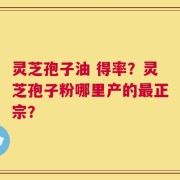 灵芝孢子油 得率？灵芝孢子粉哪里产的最正宗？