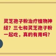 灵芝孢子粉治疗植物神经？三七和灵芝孢子粉一起吃，真的有用吗？