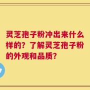 灵芝孢子粉冲出来什么样的？了解灵芝孢子粉的外观和品质？