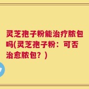灵芝孢子粉能治疗脓包吗(灵芝孢子粉：可否治愈脓包？)