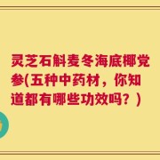 灵芝石斛麦冬海底椰党参(五种中药材，你知道都有哪些功效吗？)