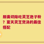 胆囊切除吃灵芝孢子粉？夏天灵芝煲汤的最佳搭配