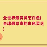 全世界最贵灵芝白色(全球最昂贵的白色灵芝)