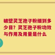破壁灵芝孢子粉细到多少目？灵芝孢子粉功效与作用及用量是什么