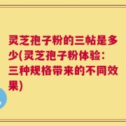 灵芝孢子粉的三帖是多少(灵芝孢子粉体验：三种规格带来的不同效果)