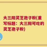 大三阳灵芝孢子粉(重写标题：大三阳可吃的灵芝孢子粉)