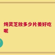 炖灵芝放多少片姜好吃呢