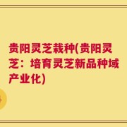 贵阳灵芝栽种(贵阳灵芝：培育灵芝新品种域产业化)