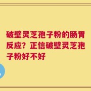 破壁灵芝孢子粉的肠胃反应？正信破壁灵芝孢子粉好不好