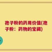 孢子粉的药用价值(孢子粉：药物的宝藏)