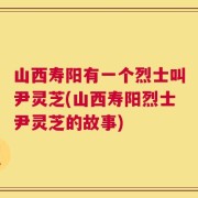 山西寿阳有一个烈士叫尹灵芝(山西寿阳烈士尹灵芝的故事)