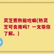 灵芝煮熟能吃嘛(熟灵芝可食用吗？一文带你了解。)