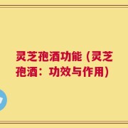 灵芝孢酒功能 (灵芝孢酒：功效与作用)