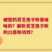 破壁的灵芝孢子粉是啥味的？解析灵芝孢子粉的口感和功效？
