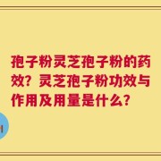 孢子粉灵芝孢子粉的药效？灵芝孢子粉功效与作用及用量是什么？