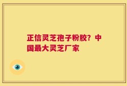 正信灵芝孢子粉胶？中国最大灵芝厂家