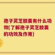 孢子灵芝胶囊有什么功效(了解孢子灵芝胶囊的功效及作用)