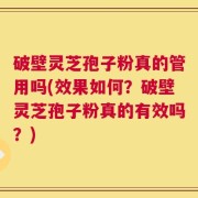 破壁灵芝孢子粉真的管用吗(效果如何？破壁灵芝孢子粉真的有效吗？)