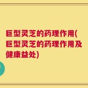 巨型灵芝的药理作用(巨型灵芝的药理作用及健康益处)